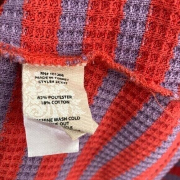 Soft Surroundings Thermal Boho Lagenlook Colorful Twee Button Long Stretch Top - Picture 5 of 6